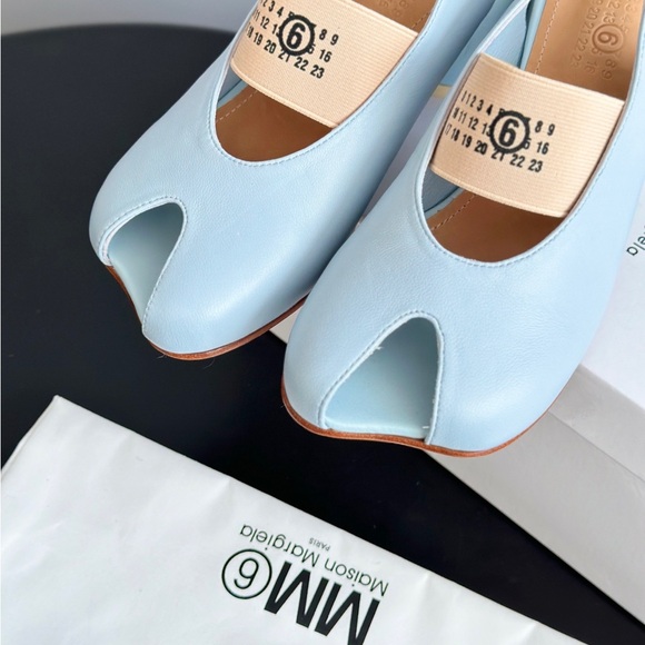 MM6 Maison Martin Margiela Sky Blue Slingback Heels - Picture 3 of 7